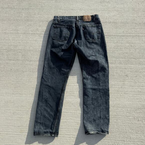 VTG 80s Levi's 501 Button Fly Straight Leg Faded Black Jeans 36x32 ACTUAL 34x31 - Picture 2 of 12